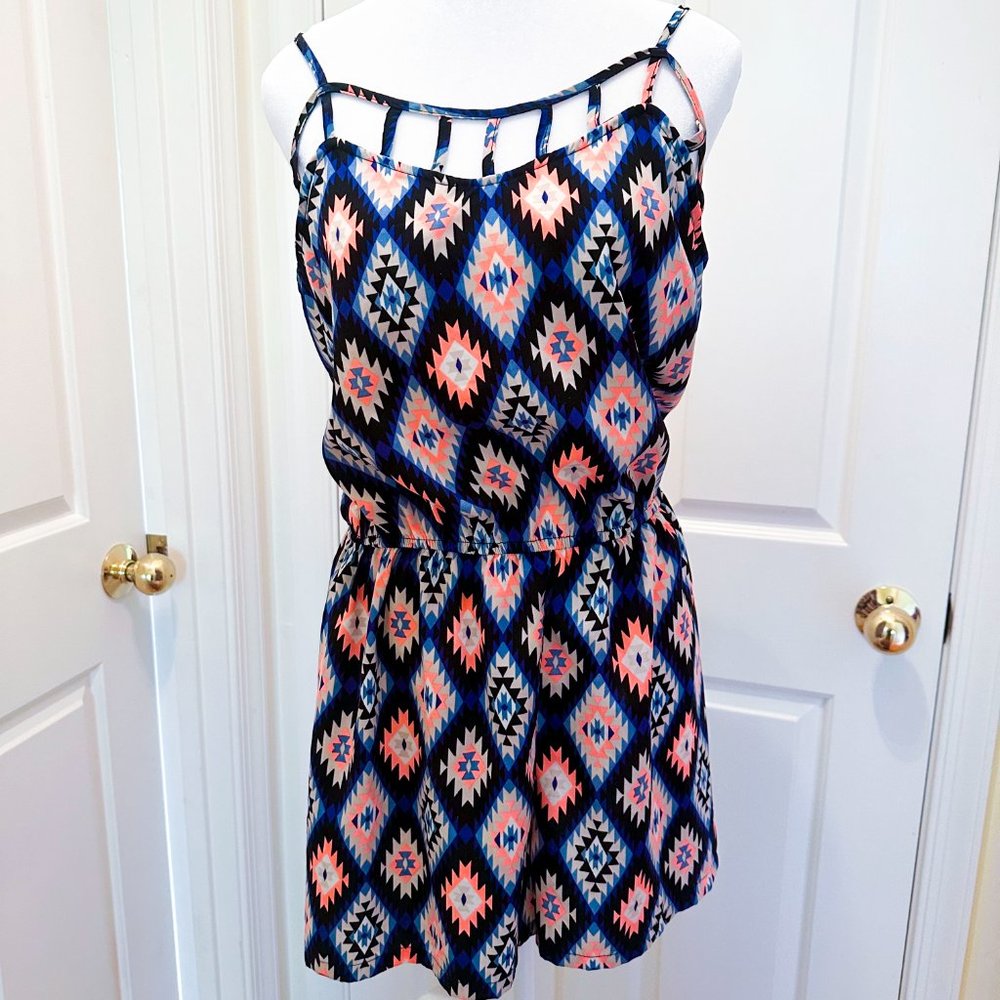 Xhilaration Geometric Romper // Cut-Out Top // Shorts strappy L target
